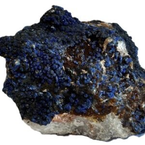 Natural azurite malachite freeform specimen 3 sians emporium Raw azurite and malachite freeform mineral specimen with deep blue crystalline crust on natural matrix